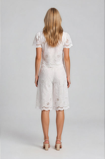 EMBROIDERY CULOTTE SHORTS