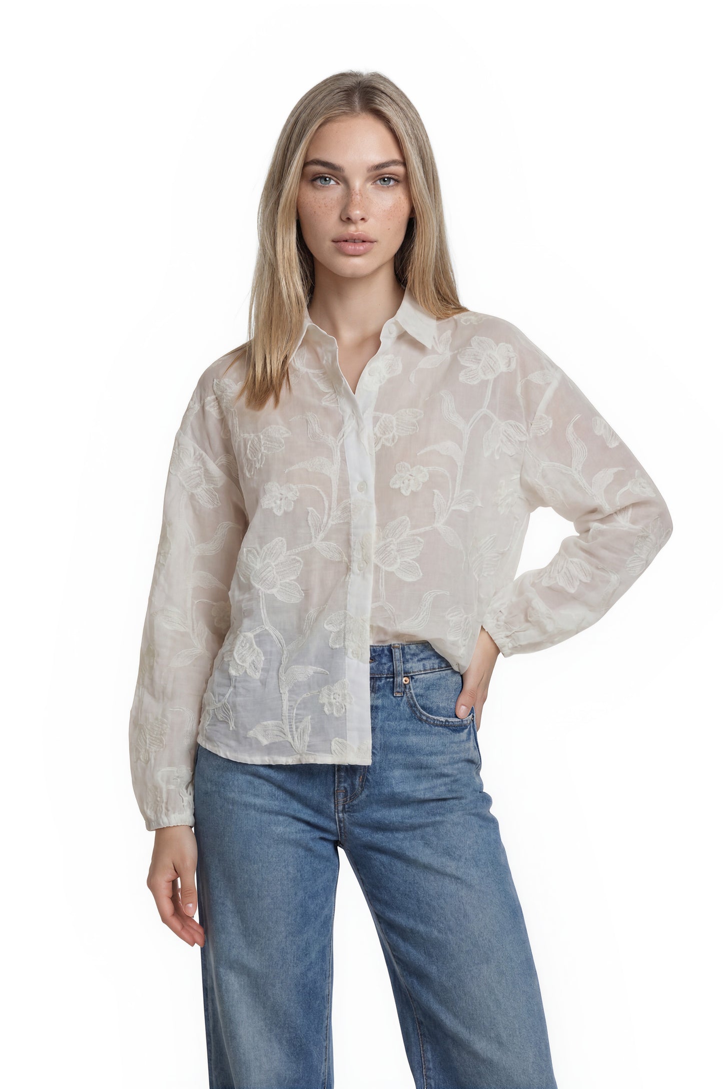 EMBROIDERY LONG SLEEVE TOP