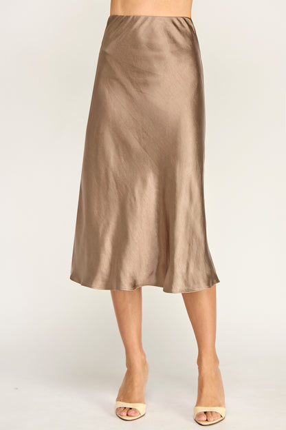 SATIN MIDI SKIRT