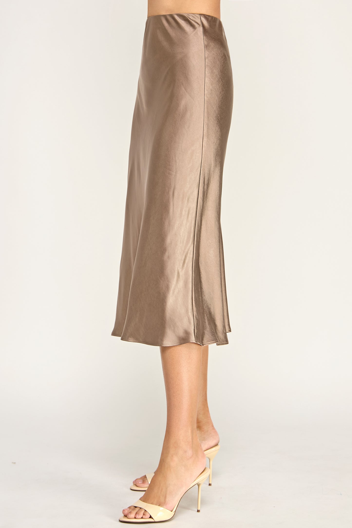 SATIN MIDI SKIRT