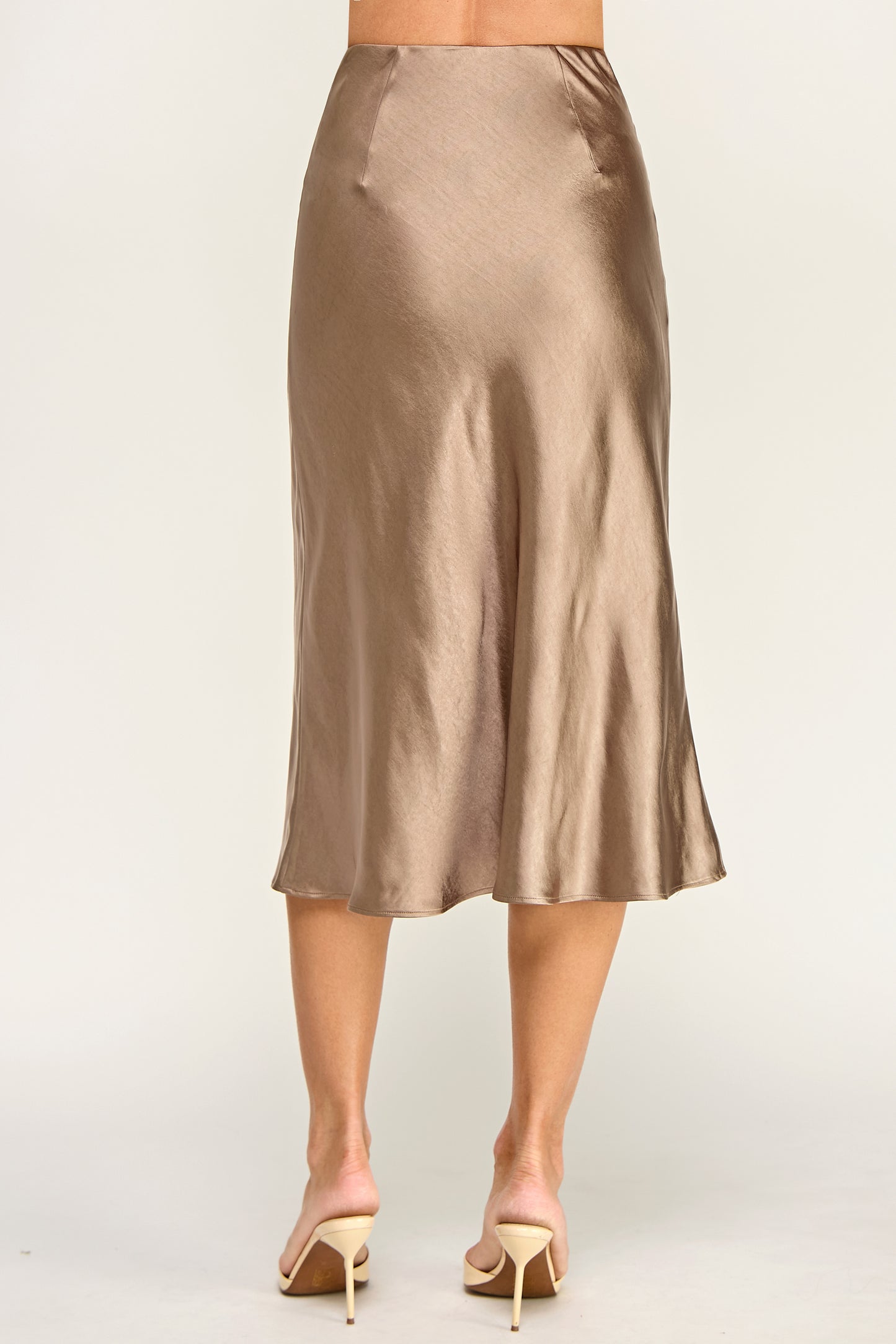 SATIN MIDI SKIRT
