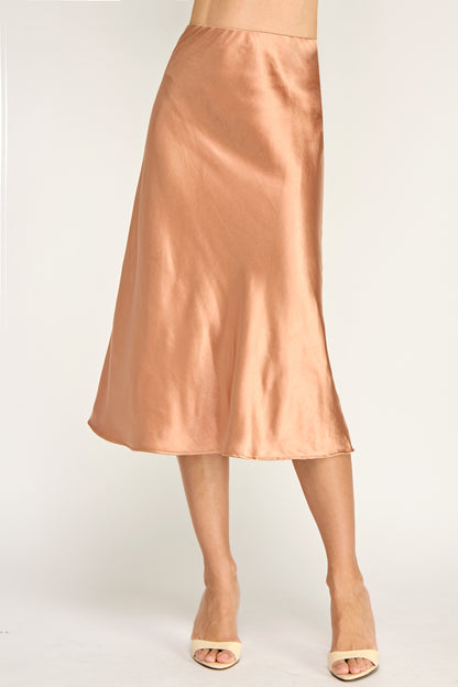 SATIN MIDI SKIRT
