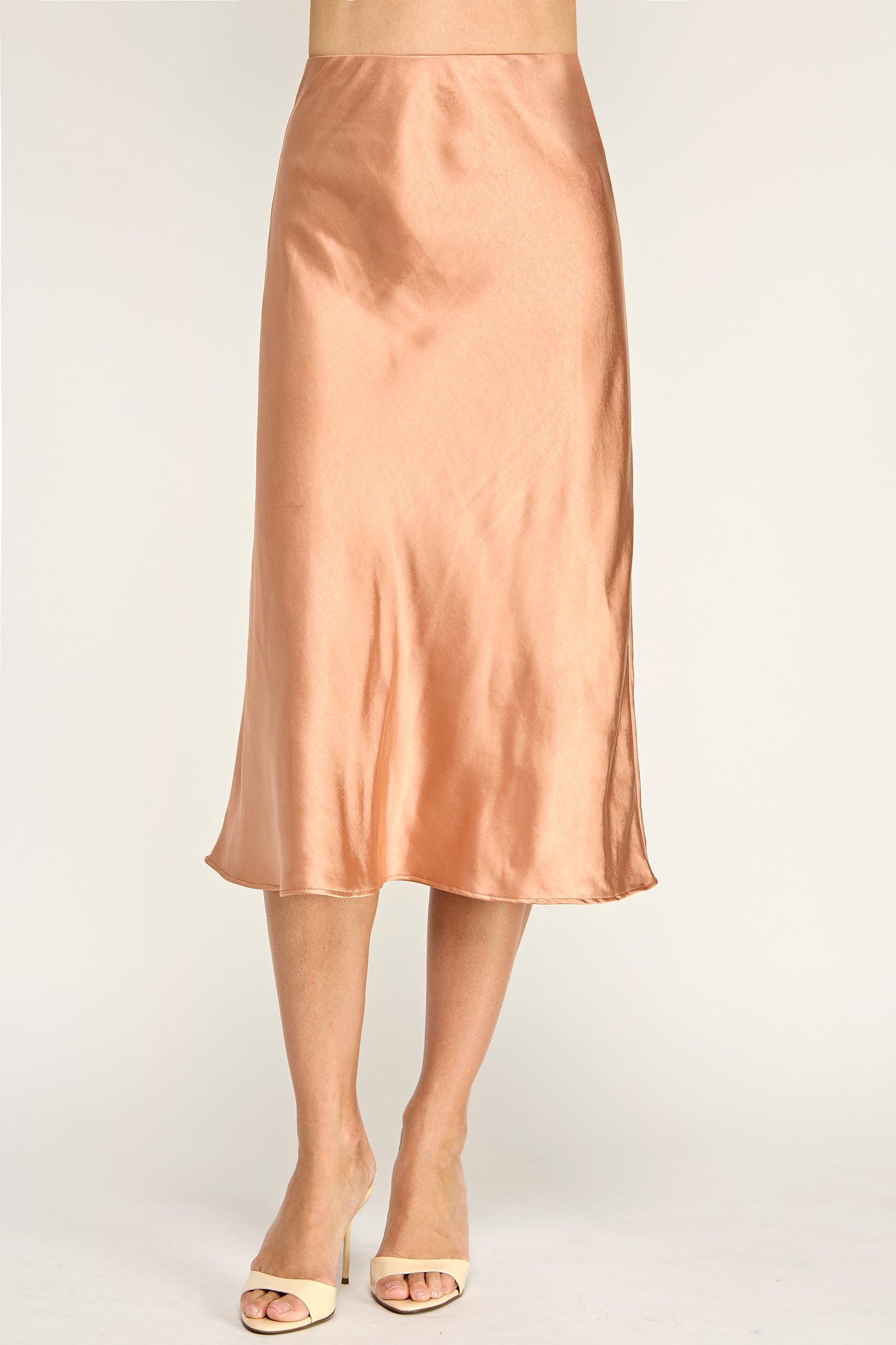 SATIN MIDI SKIRT