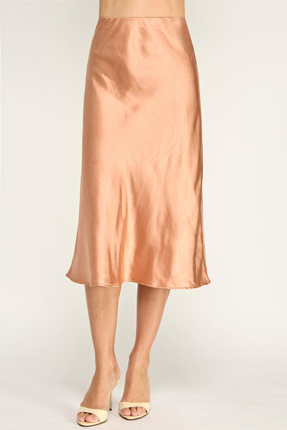 SATIN MIDI SKIRT