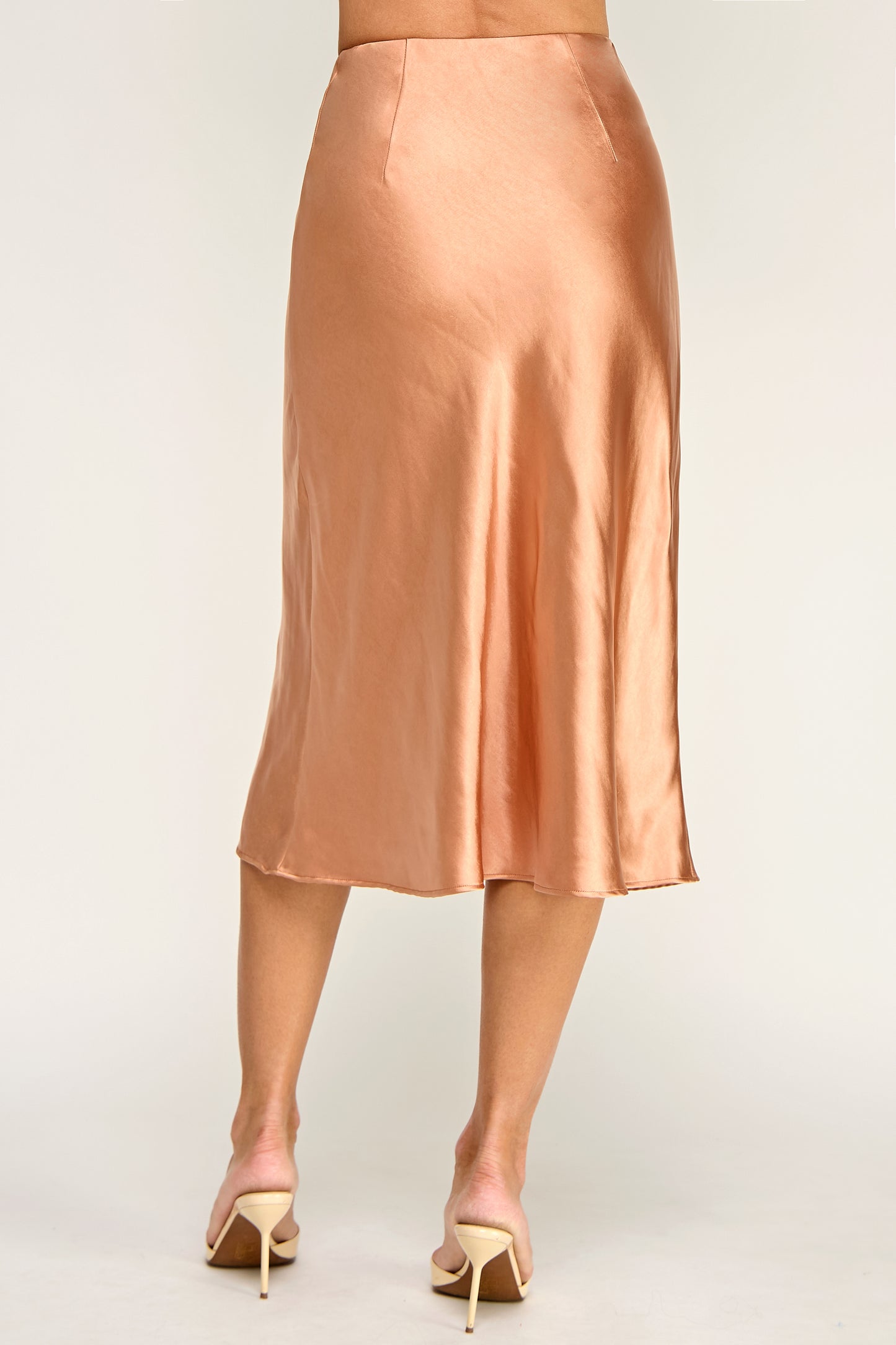 SATIN MIDI SKIRT