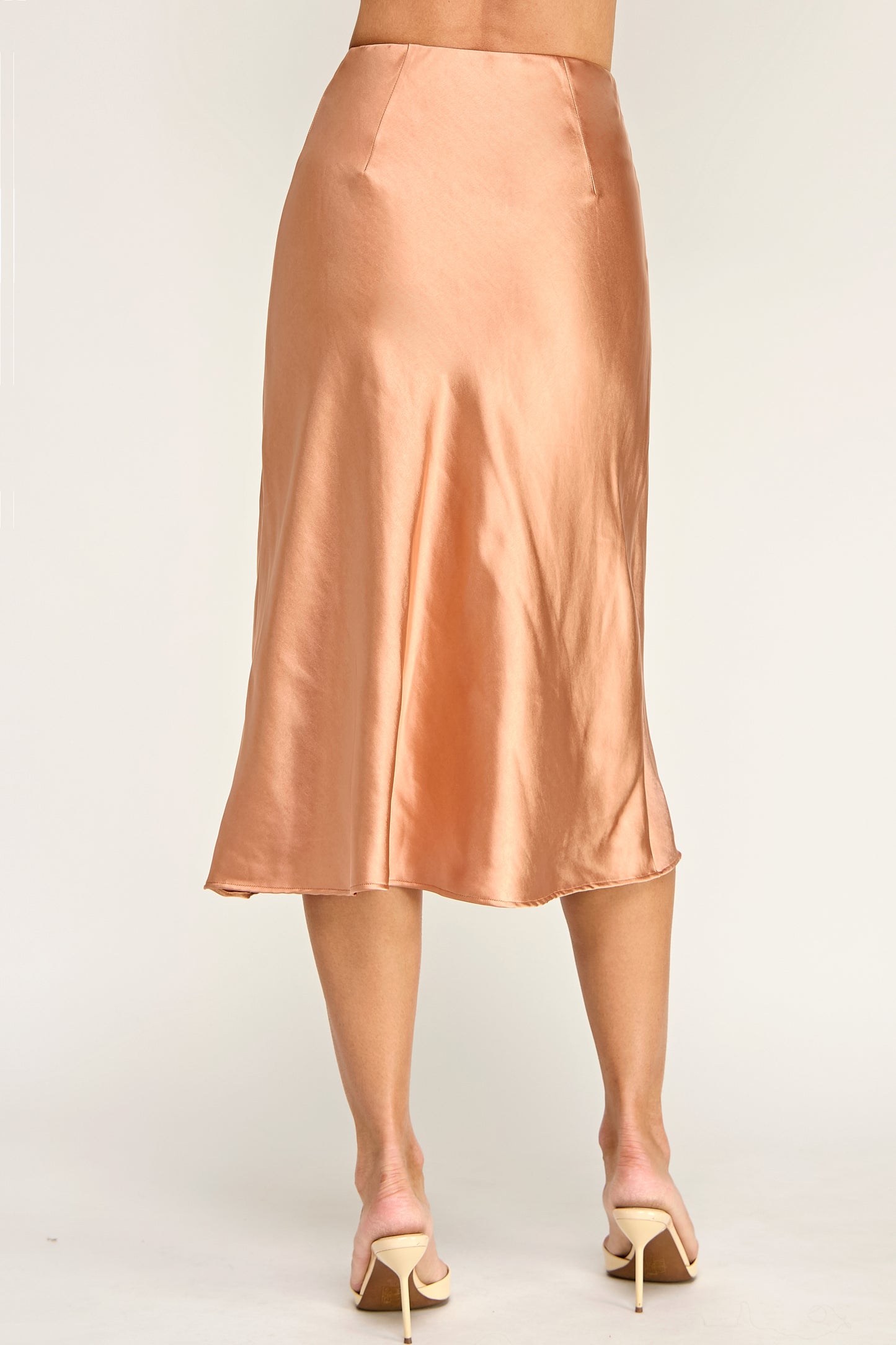 SATIN MIDI SKIRT