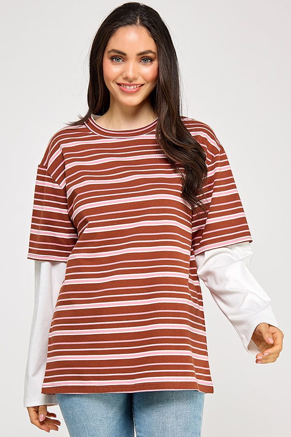 THE LAYERED STRIPED LONG-SLEEVE SHIRT