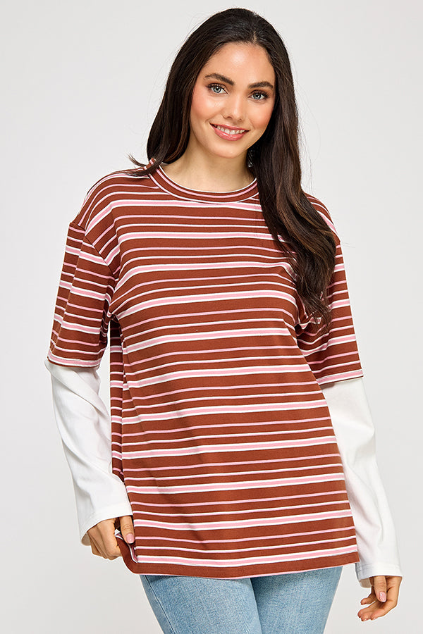 THE LAYERED STRIPED LONG-SLEEVE SHIRT