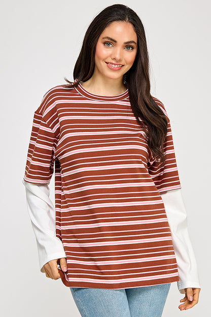 THE LAYERED STRIPED LONG-SLEEVE SHIRT