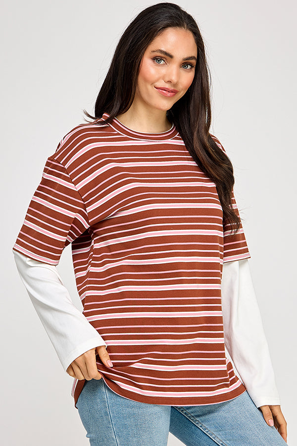 THE LAYERED STRIPED LONG-SLEEVE SHIRT