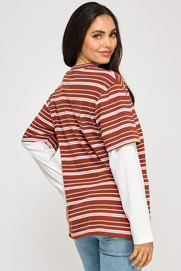 THE LAYERED STRIPED LONG-SLEEVE SHIRT