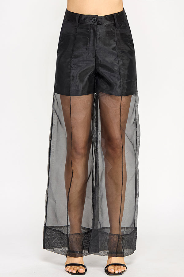 ORGANZA STRAIGHT LEG TROUSERS