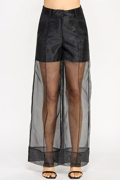 ORGANZA STRAIGHT LEG TROUSERS