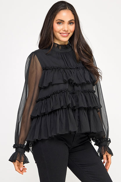 TIRED RUFFLE TOP