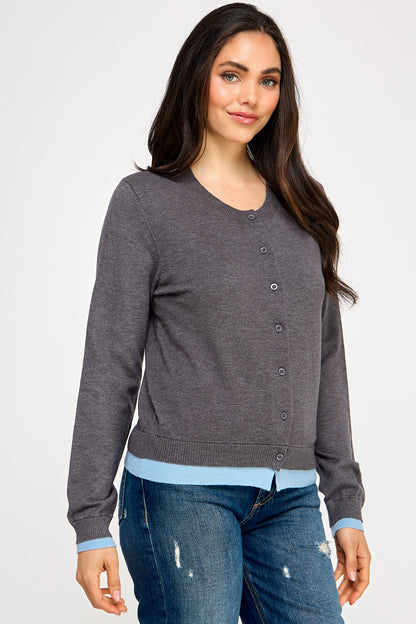 LONG SLEEVE FITTED CARDIGAN