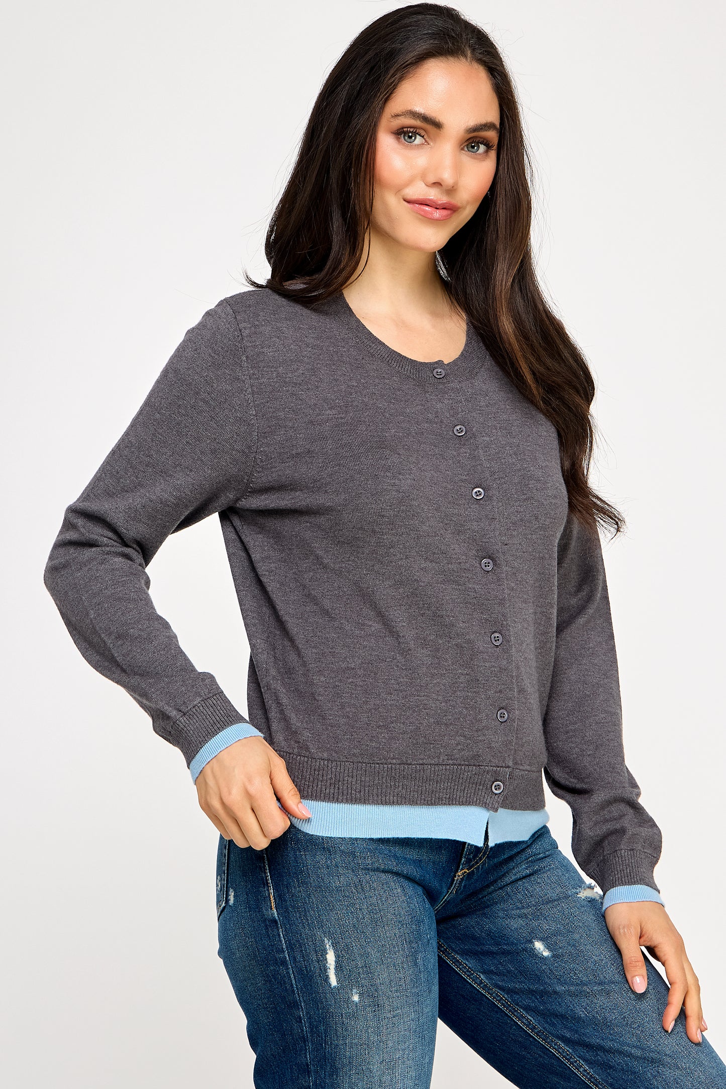 LONG SLEEVE FITTED CARDIGAN