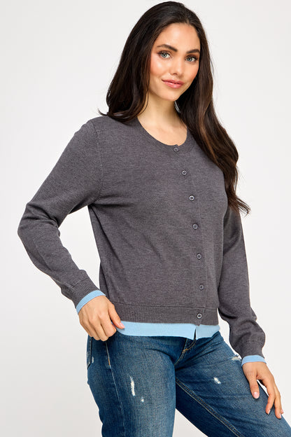 LONG SLEEVE FITTED CARDIGAN