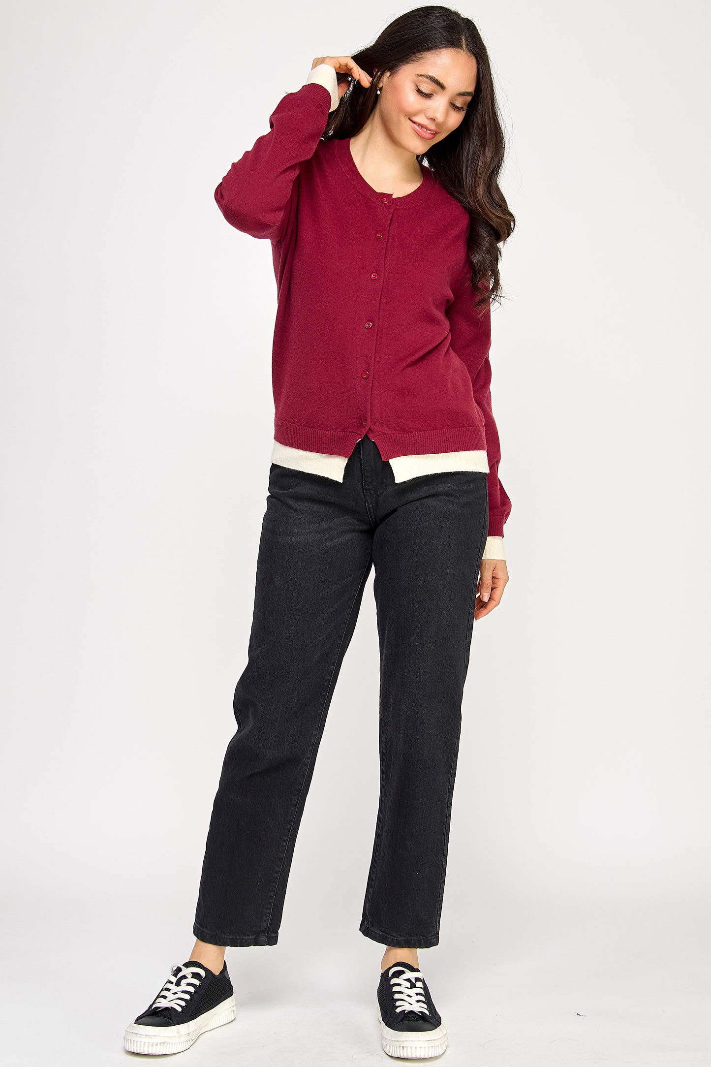 LONG SLEEVE FITTED CARDIGAN