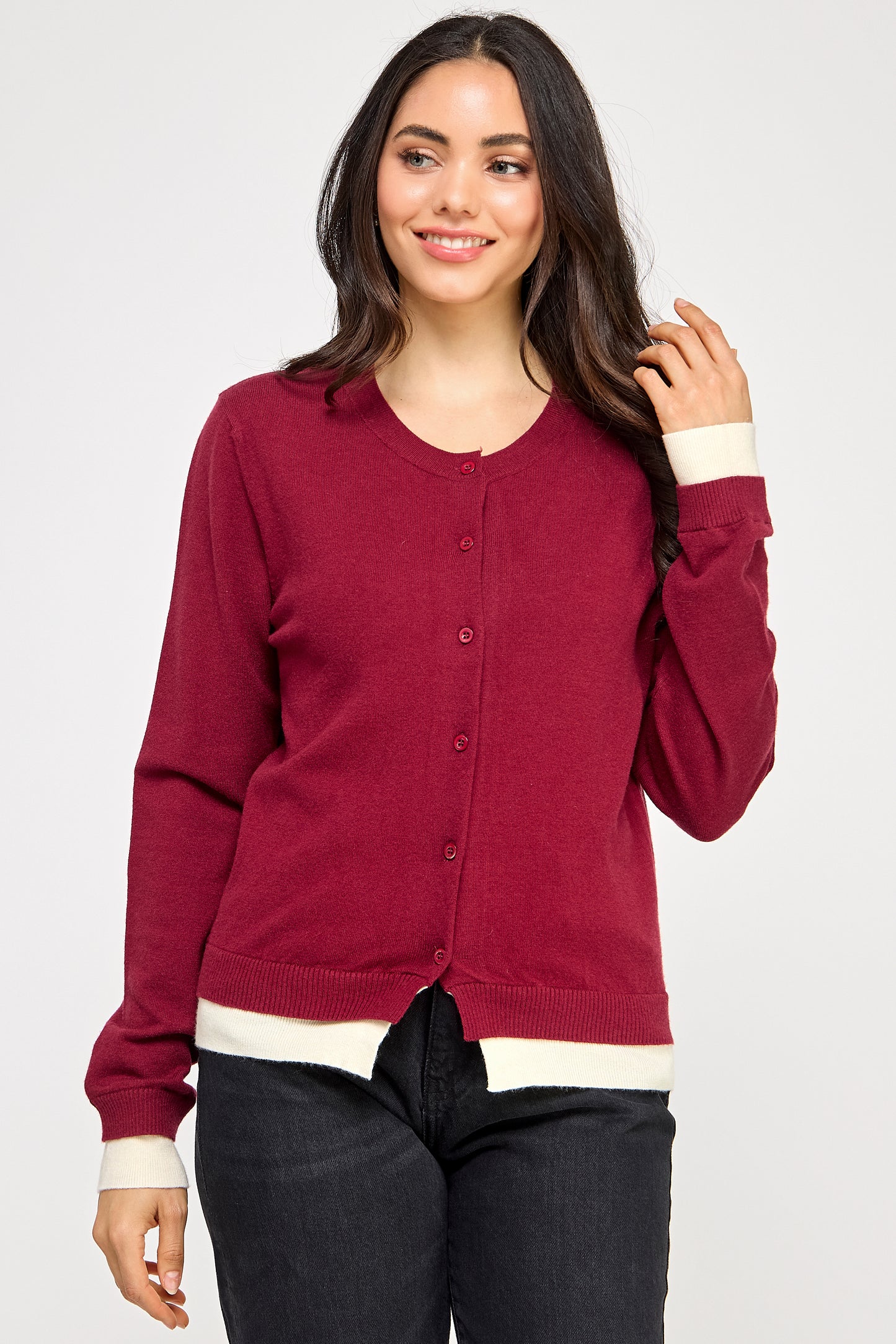 LONG SLEEVE FITTED CARDIGAN