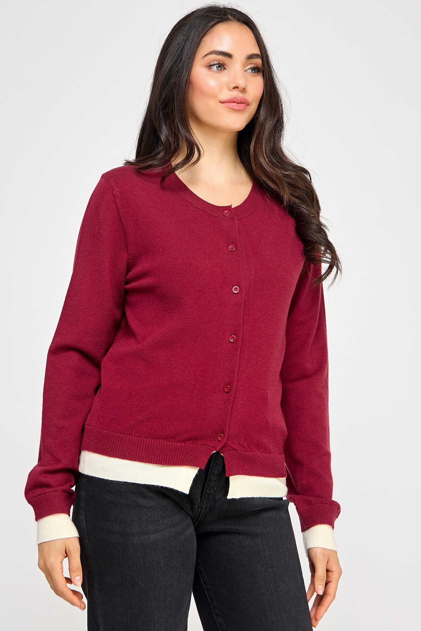 LONG SLEEVE FITTED CARDIGAN