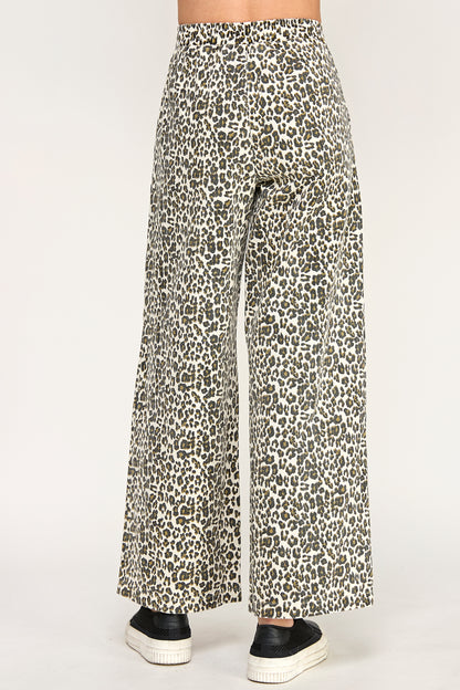 LEOPARD DRAWSTRING PANTS