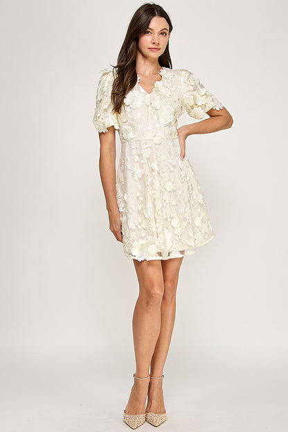 3D FLORAL LACE DRESS