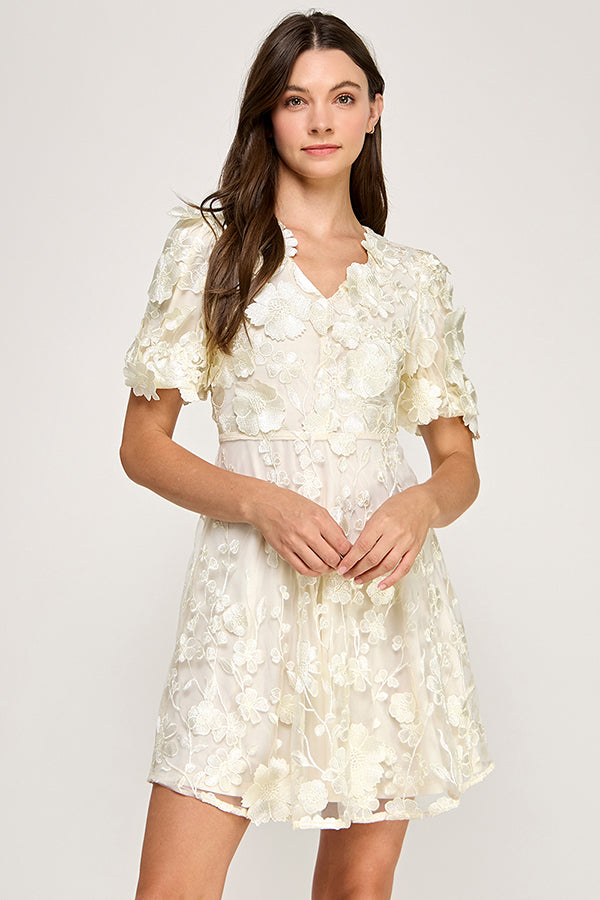 3D FLORAL LACE DRESS