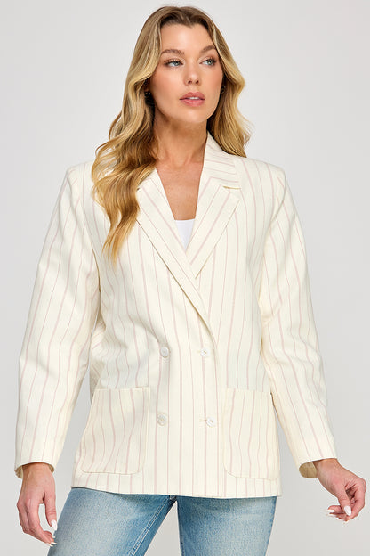 STRIPED LINEN BLAZER