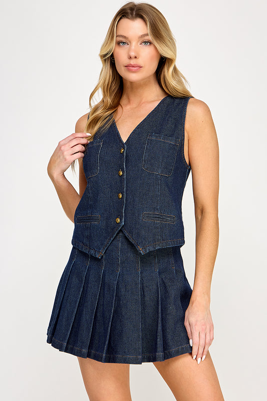 DENIM TENNIS SKIRT