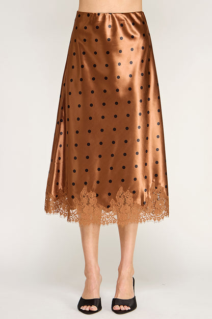 POLKADOT LACE TRIM BIAS SKIRT