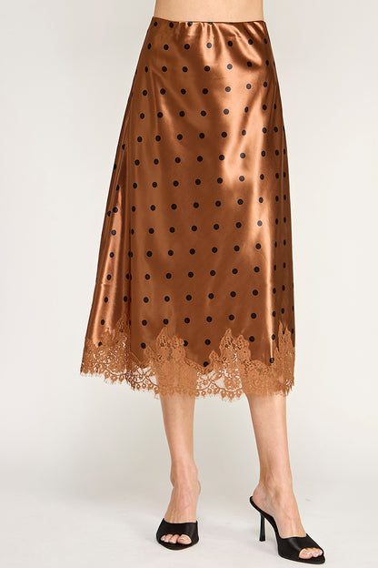 POLKADOT LACE TRIM BIAS SKIRT
