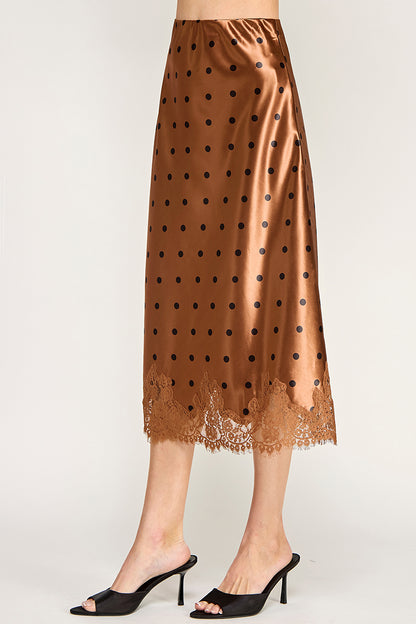 POLKADOT LACE TRIM BIAS SKIRT