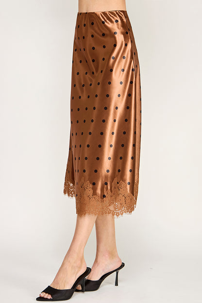 POLKADOT LACE TRIM BIAS SKIRT