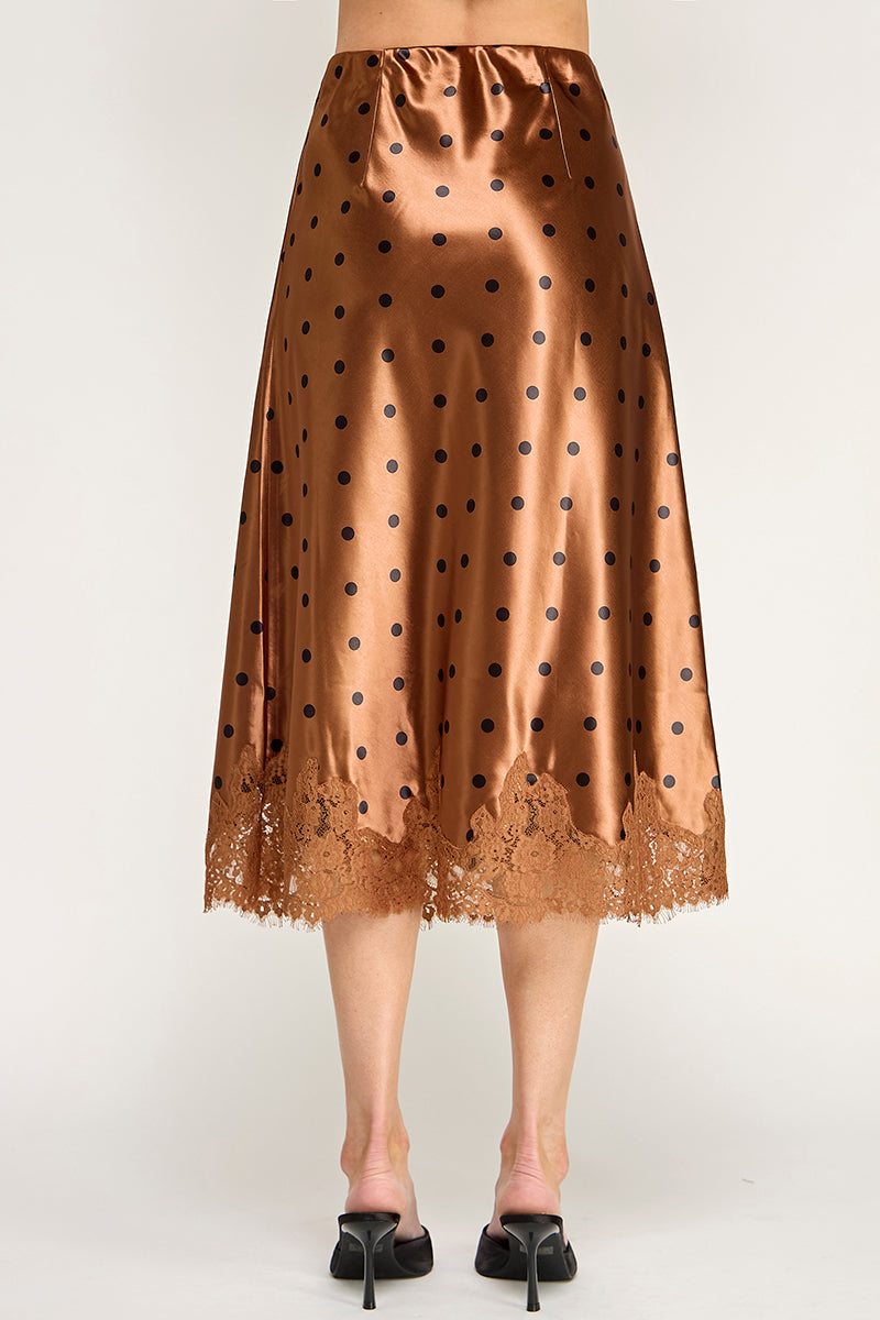 POLKADOT LACE TRIM BIAS SKIRT