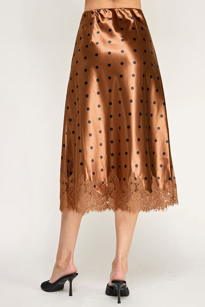 POLKADOT LACE TRIM BIAS SKIRT