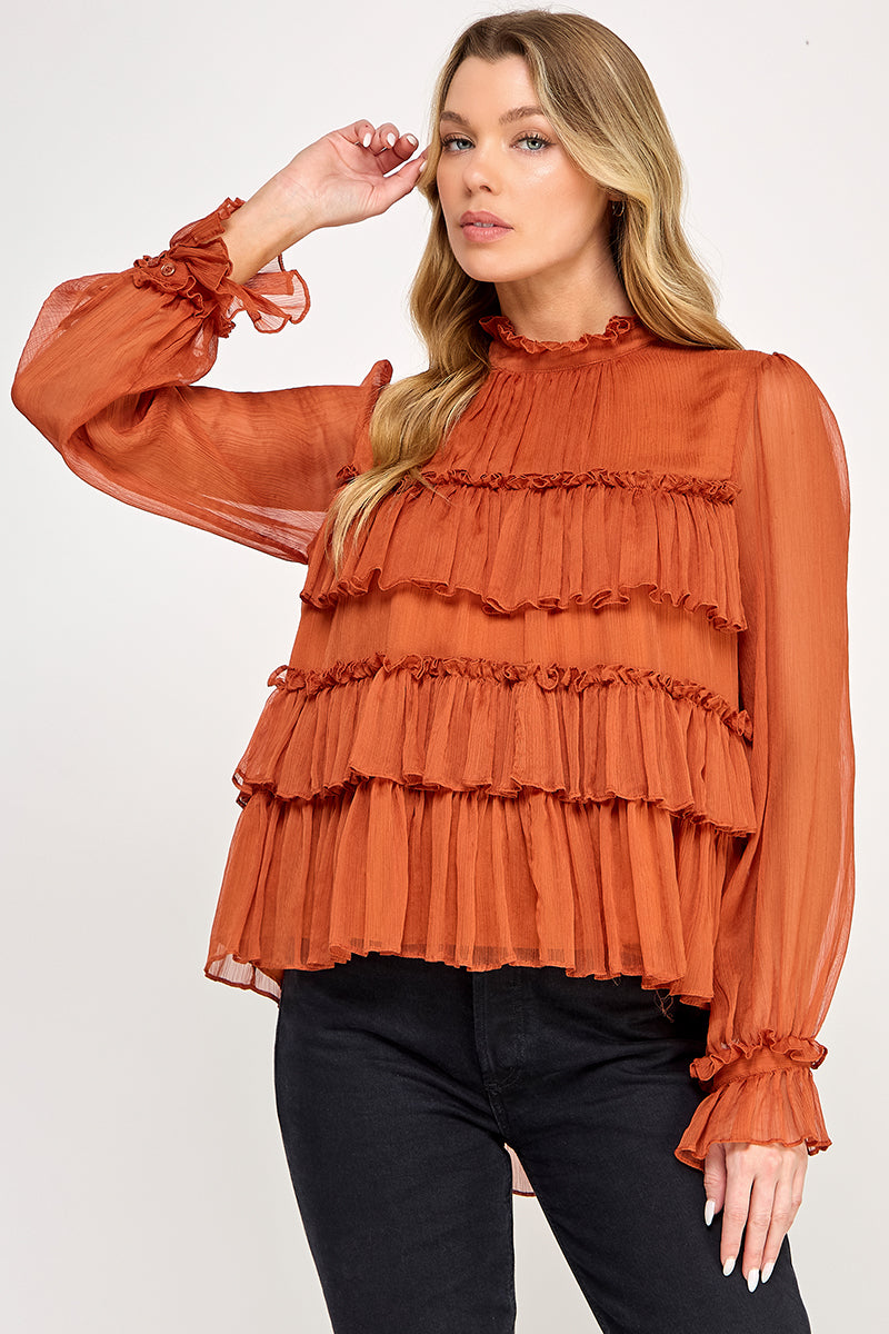 TIRED RUFFLE TOP