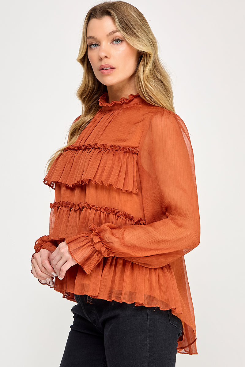 TIRED RUFFLE TOP