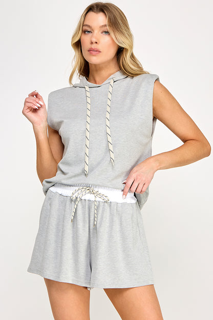 KNIT PAD SHOULDER TOP