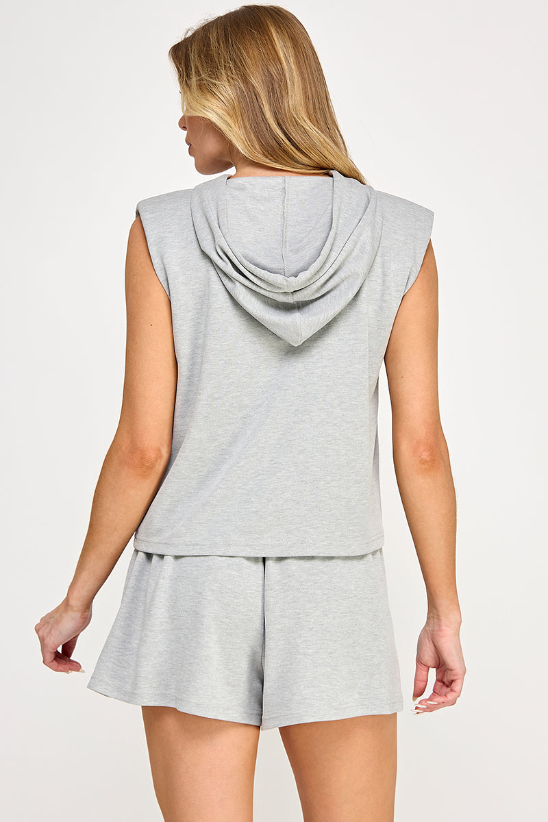 KNIT PAD SHOULDER TOP