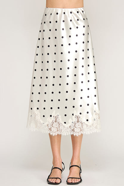 POLKADOT LACE TRIM BIAS SKIRT