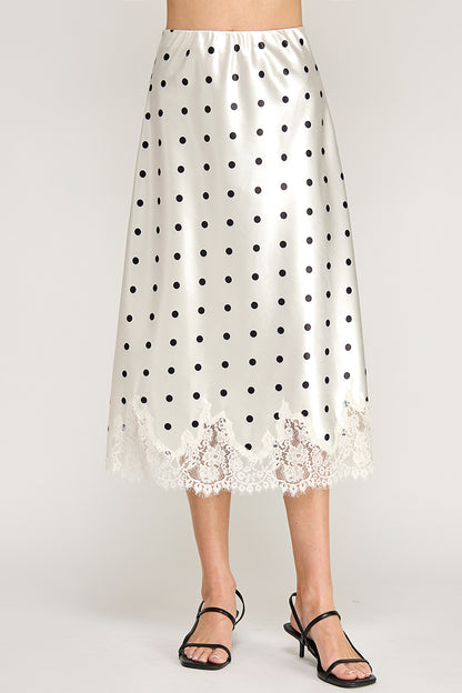 POLKADOT LACE TRIM BIAS SKIRT