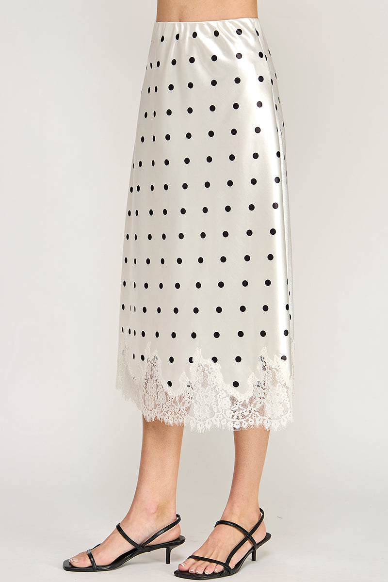 POLKADOT LACE TRIM BIAS SKIRT