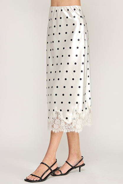 POLKADOT LACE TRIM BIAS SKIRT