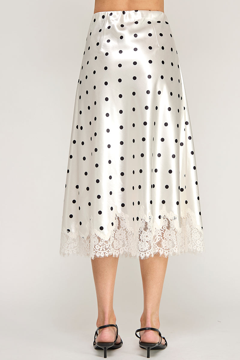 POLKADOT LACE TRIM BIAS SKIRT