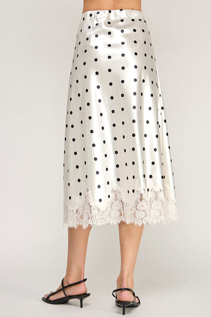 POLKADOT LACE TRIM BIAS SKIRT