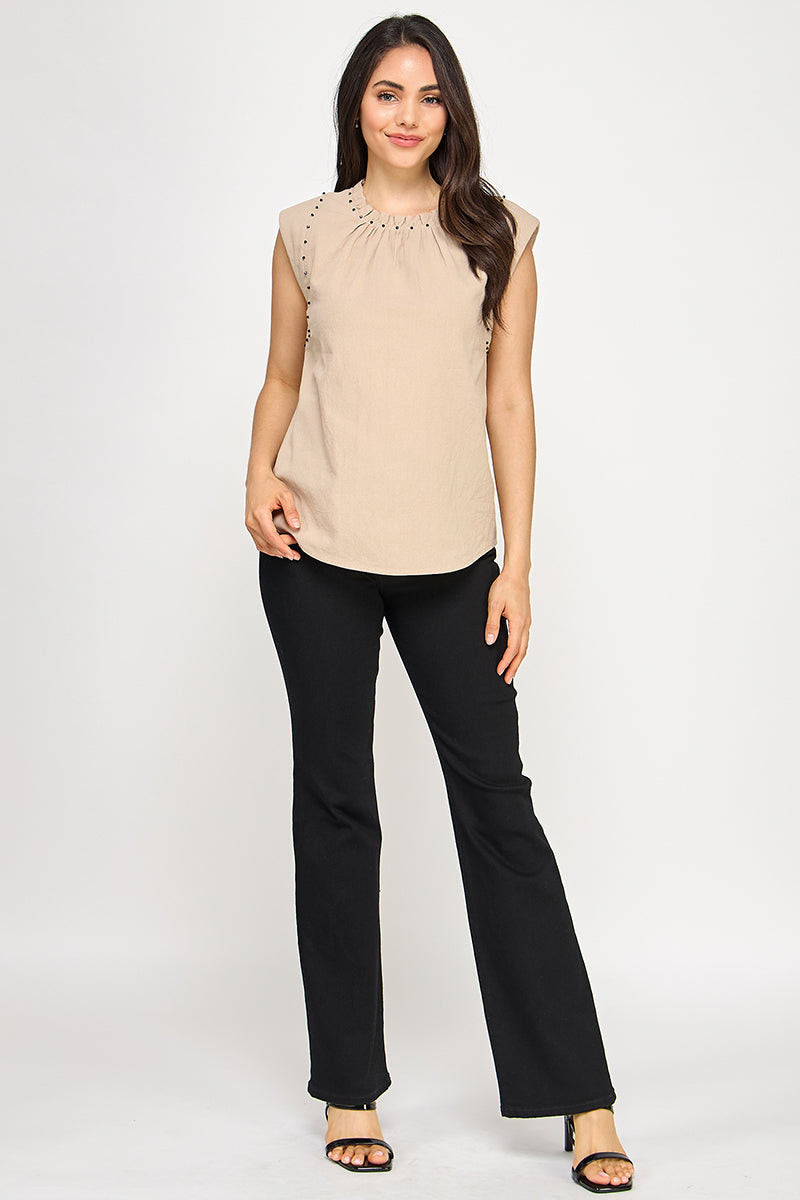SLEEVELESS COTTON TEE