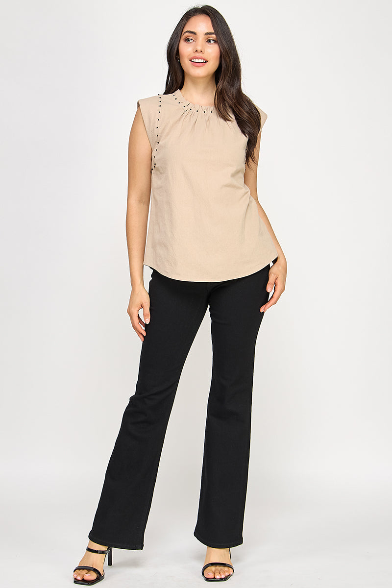 SLEEVELESS COTTON TEE