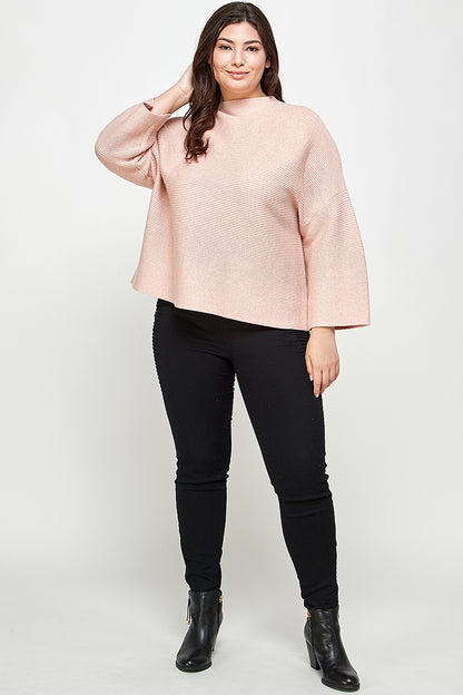 NOT YOUR CASUAL TOP CAMEL BLUSH (PLUS)