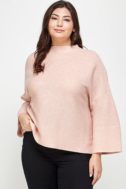 NOT YOUR CASUAL TOP CAMEL BLUSH (PLUS)