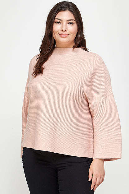 NOT YOUR CASUAL TOP CAMEL BLUSH (PLUS)